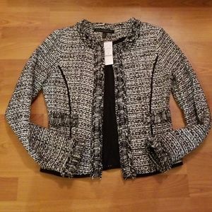 Black & white tweed jacket  silver shimmer